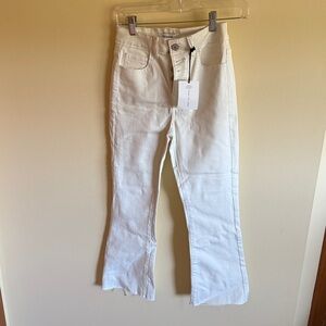 Zenana Outfitters Cream Button-Up Pants